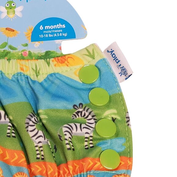 iPlay Swim Diaper Green Animal Print Size 6M – Reusable Infant Swimsuit Diaper - Picture 3 of 6